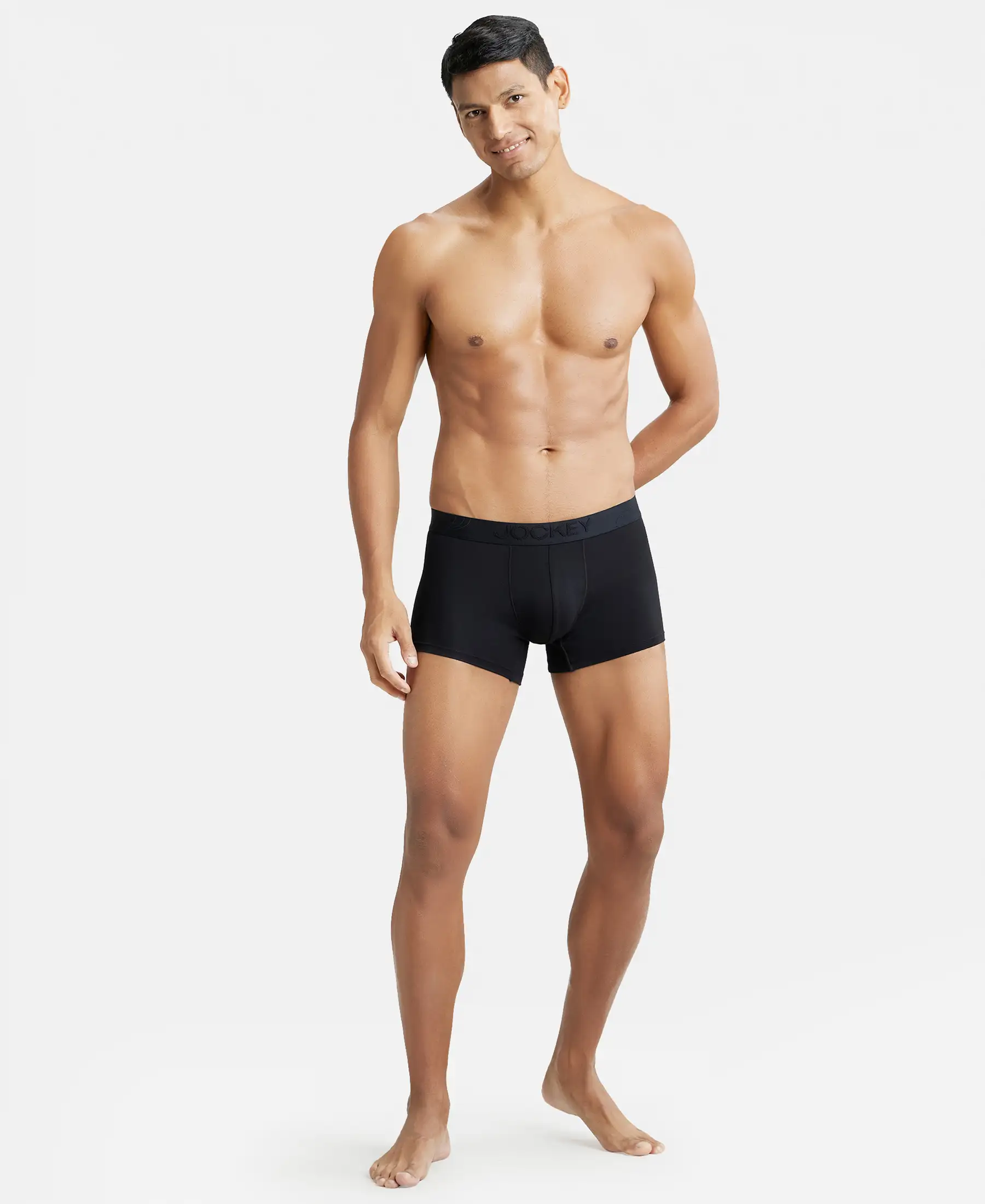 Tencel Micro Modal Cotton Elastane Stretch Solid Trunk with Natural StayFresh Properties - Black - Image 4