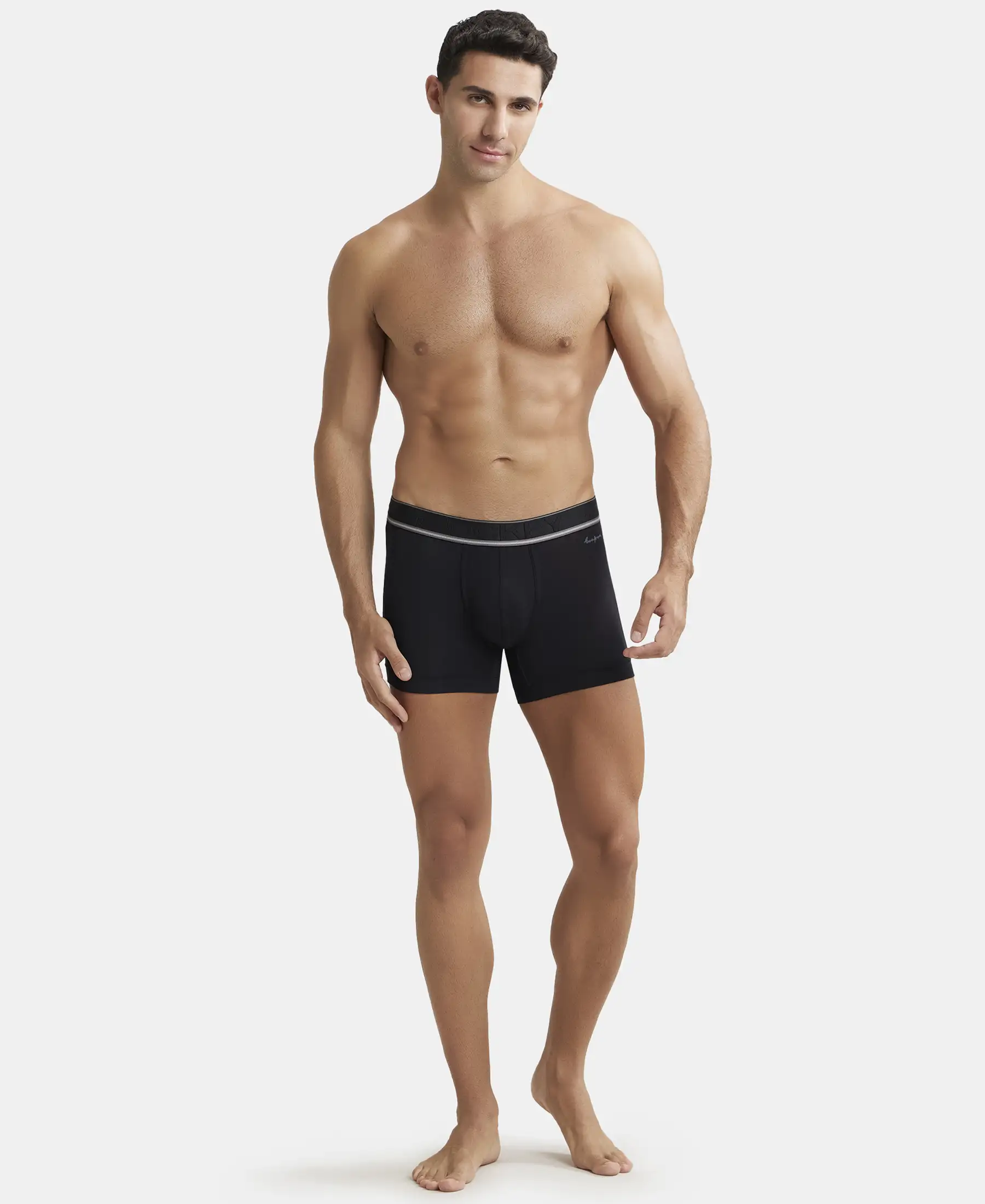 Tencel Micro Modal Elastane Stretch Solid Trunk with Natural StayFresh Properties - Black - Image 4