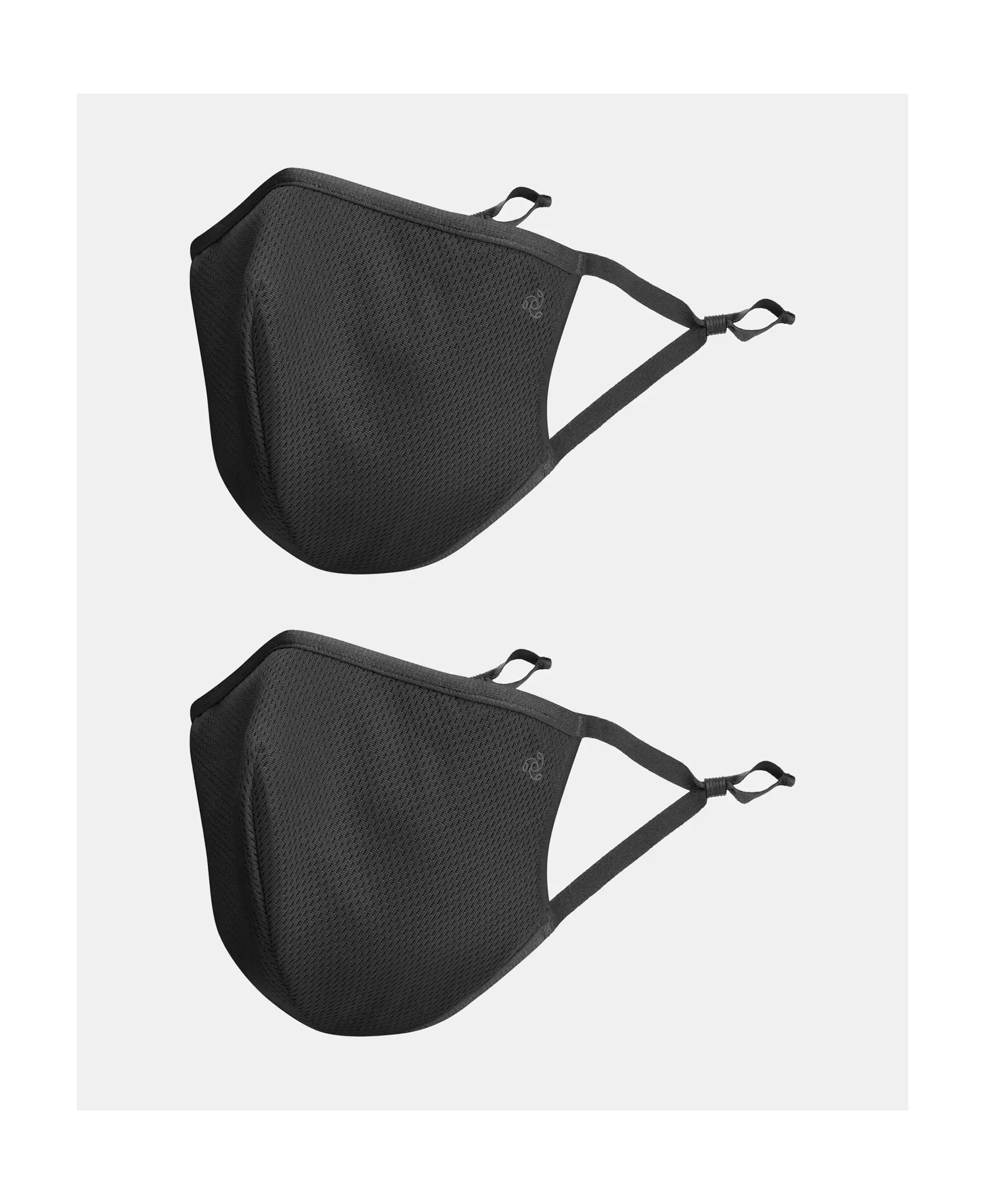 Unisex Polyester Mesh and Super Combed Cotton Woven Face Mask with Adjustable Nose-clip and Soft Elastic Ear Loops - Black (Pack of 2) - Image 5