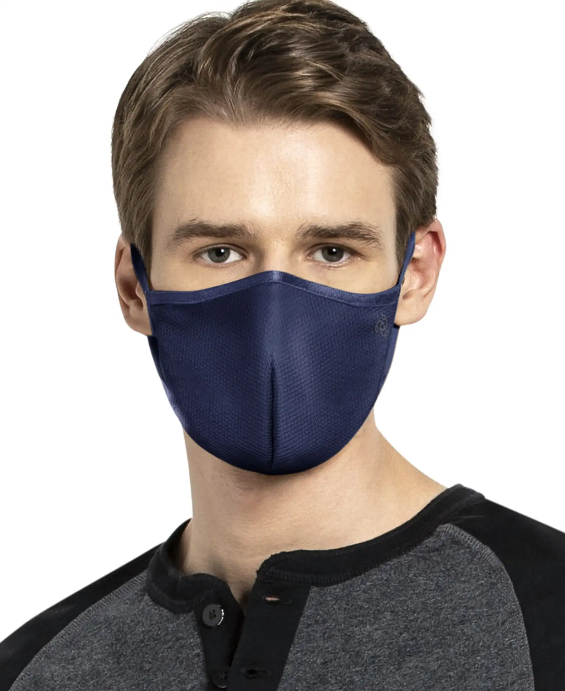 Unisex Polyester Mesh and Super Combed Cotton Woven Face Mask with Adjustable Nose-clip and Soft Elastic Ear Loops - Imperial Blue (Pack of 2) - Image 7
