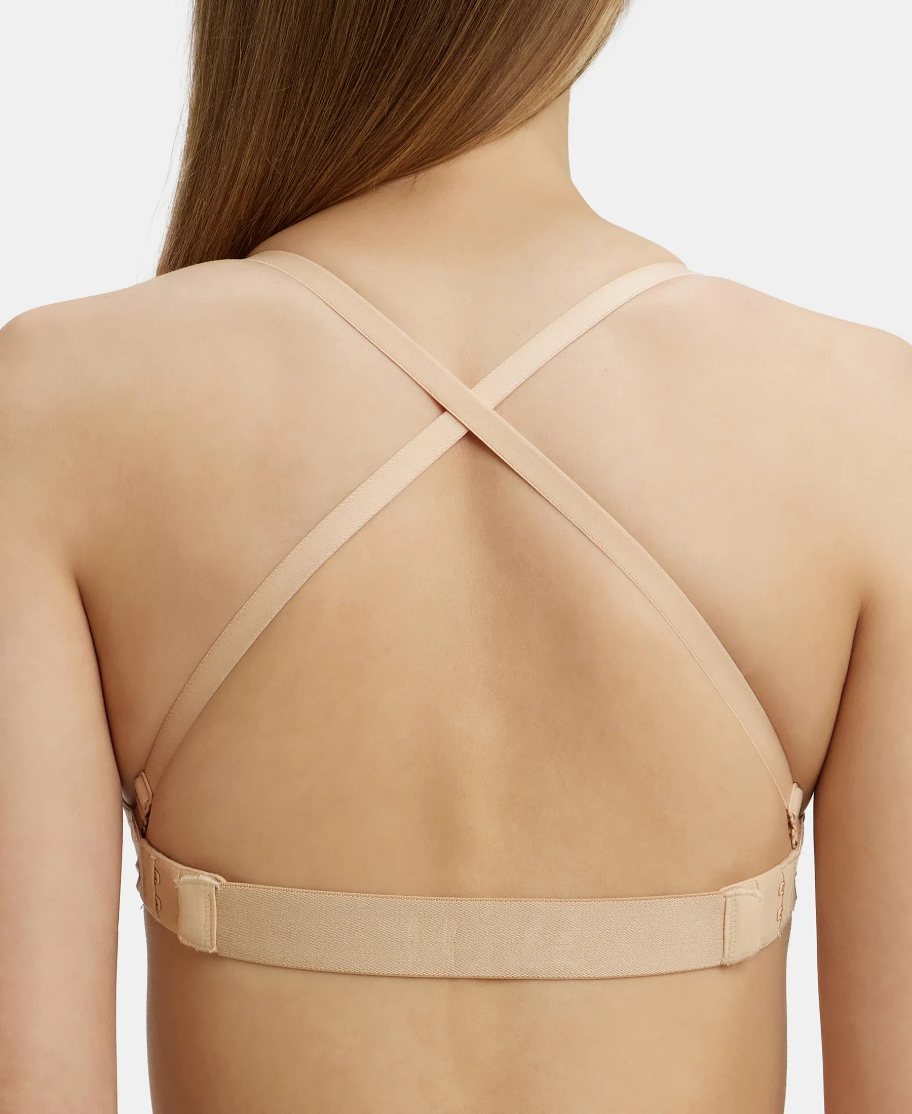 Wired Padded Soft Touch Microfiber Elastane Stretch Medium Coverage Multiway Backless Bra - Light Skin - Image 10