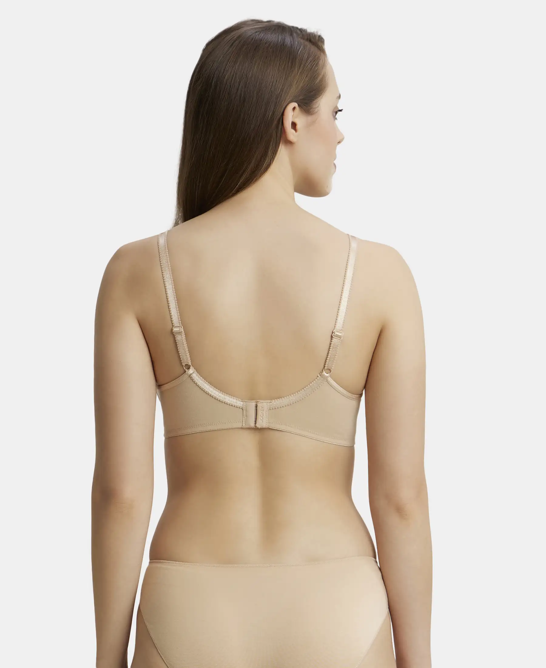 Wirefree Non Padded Super Combed Cotton Elastane Stretch Medium Coverage Cross Over Everyday Bra - Skin - Image 3